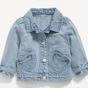 Old Navy Heart Pocket Trucker Jean Jacket 6-12 Months